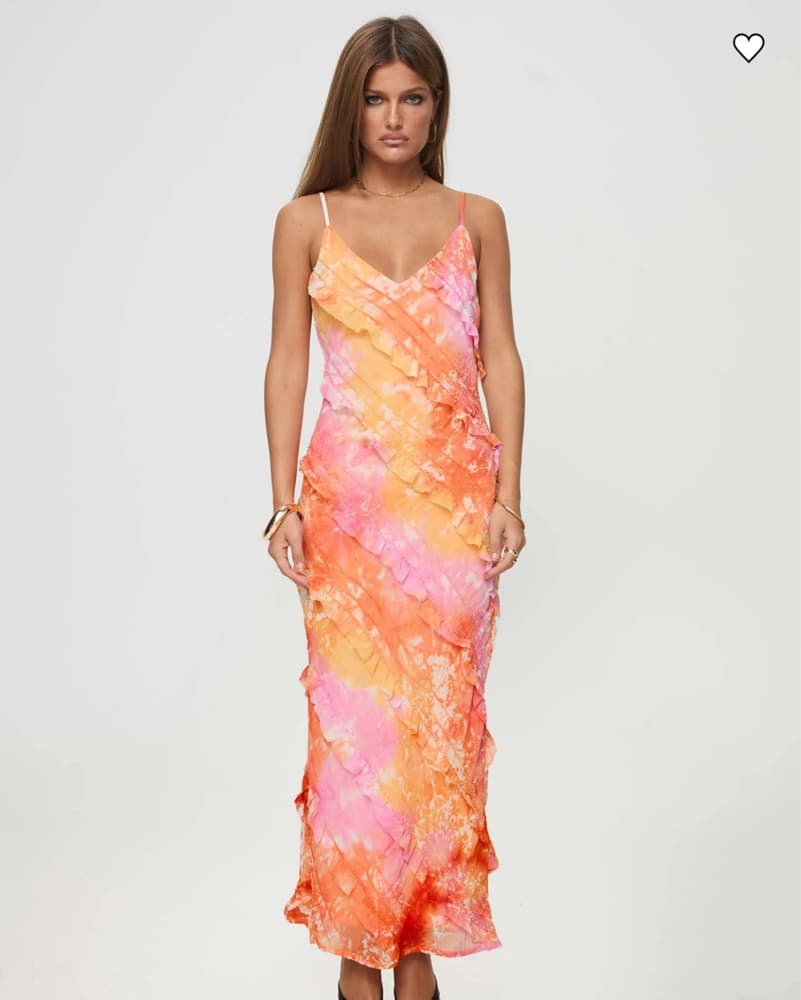 Orange Multi Midi Dress - Image 2