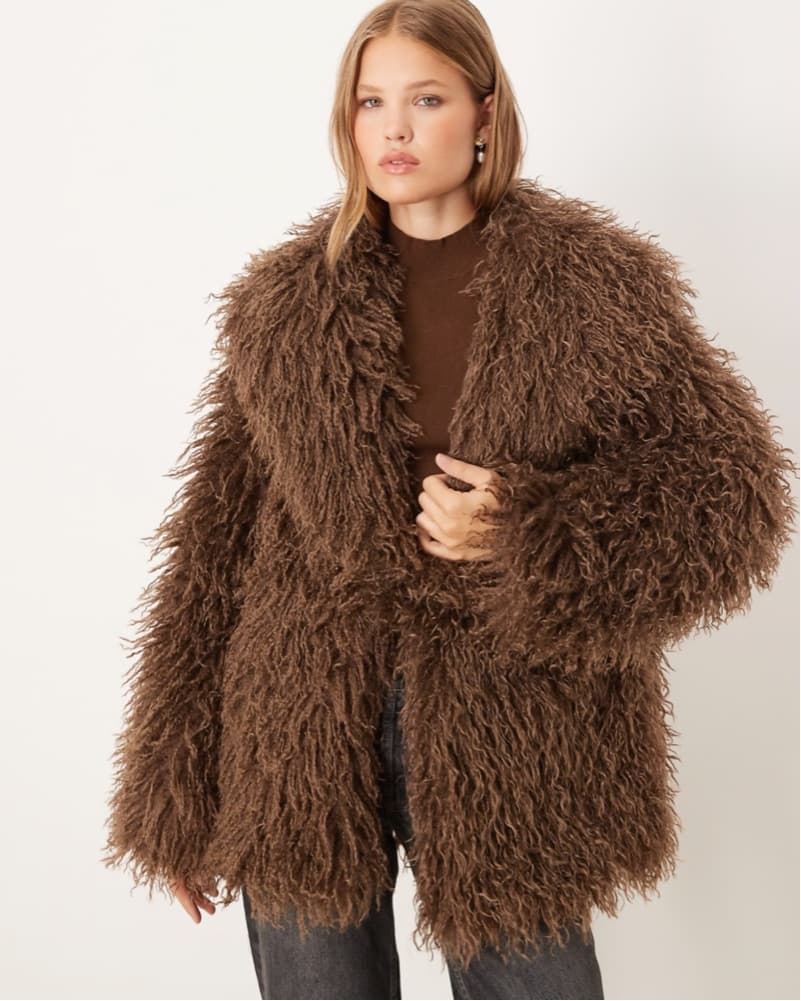 Brown Mongolian Faux Fur Cost  - Image 2