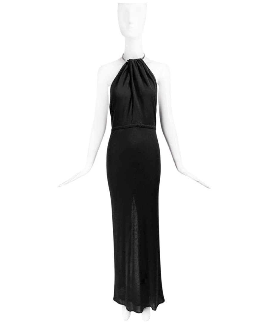GUCCI BY TOM FORD BLACK HALTERNECK GOWN - Image 1