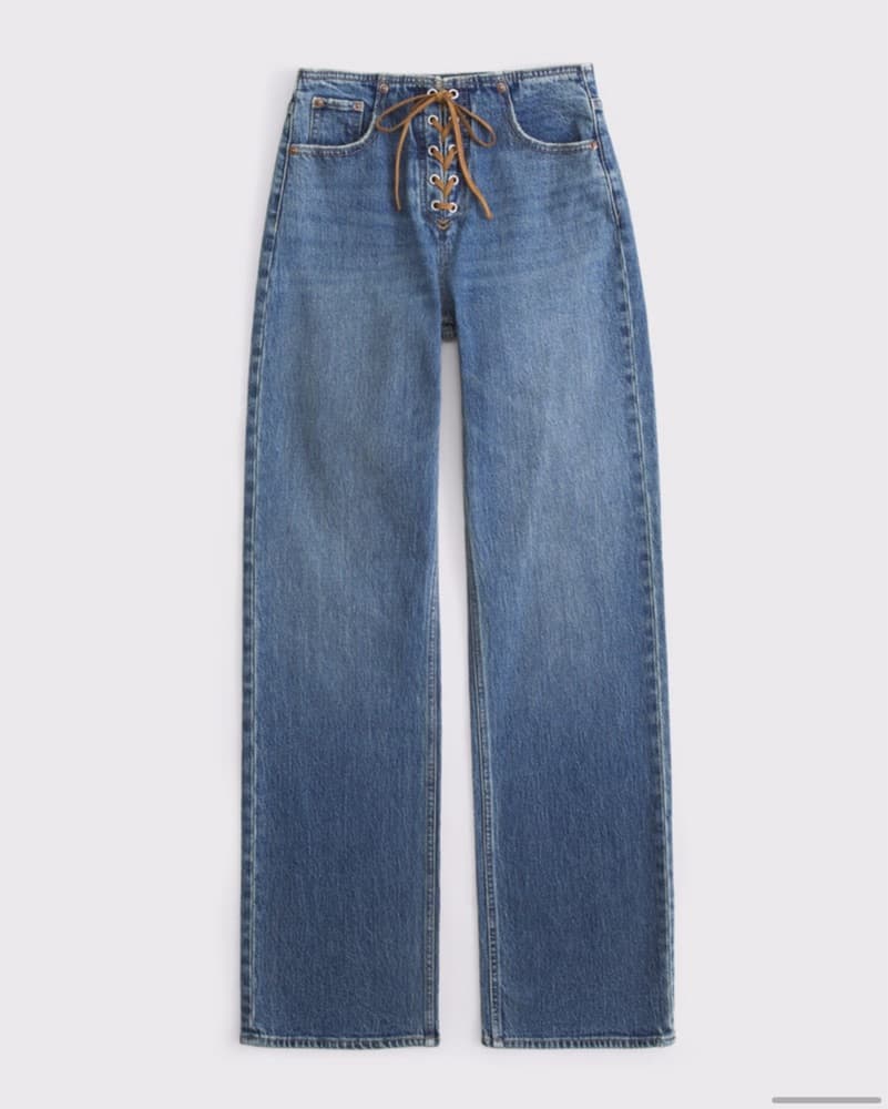 Abercrombie Suede Lace Up Jeans - Image 3