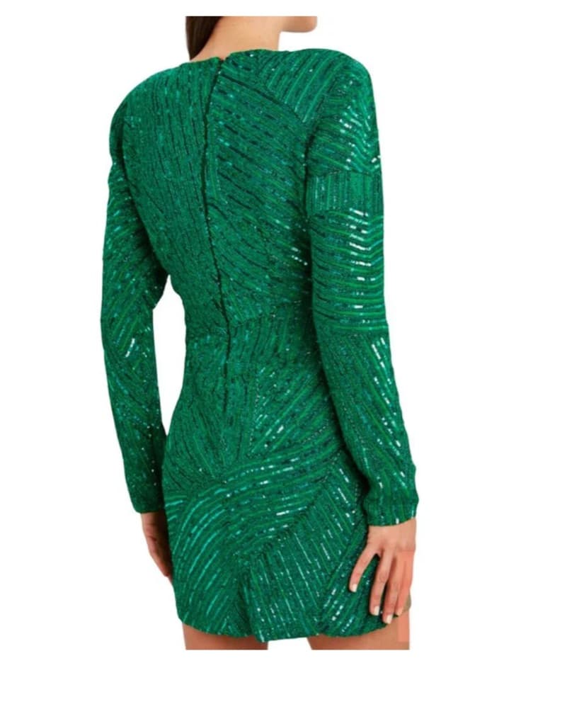 Retrofete Green Sequin Dress - Image 2