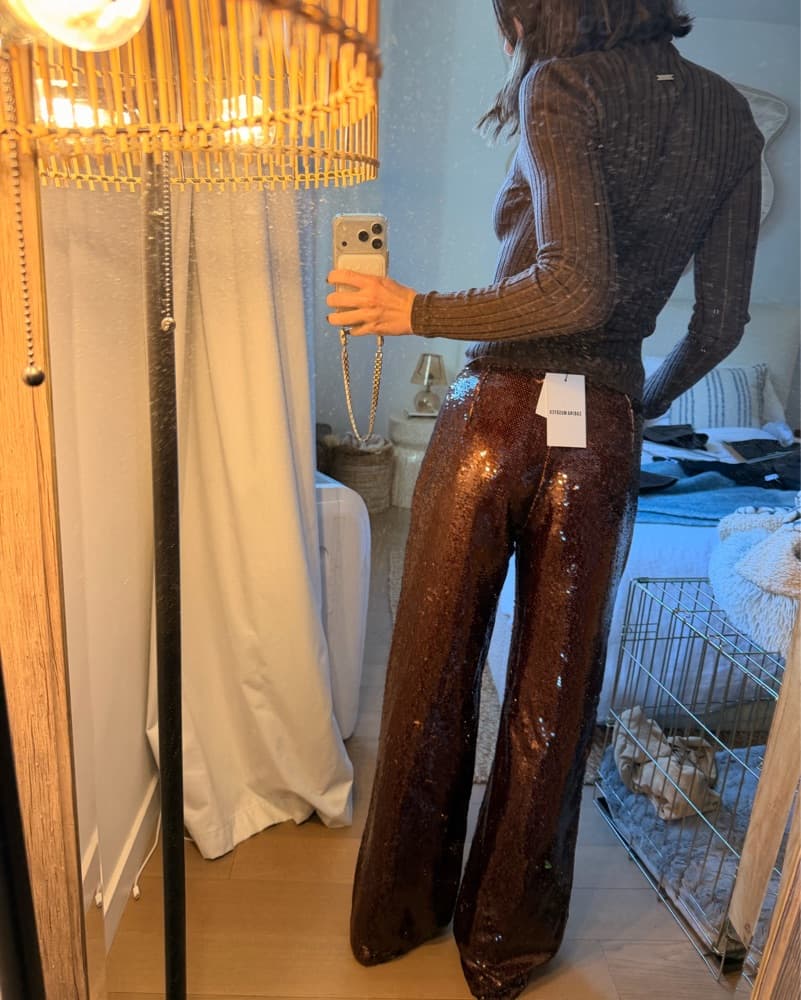 NWT Never Worn Brown Sequin Trousers - Image 5