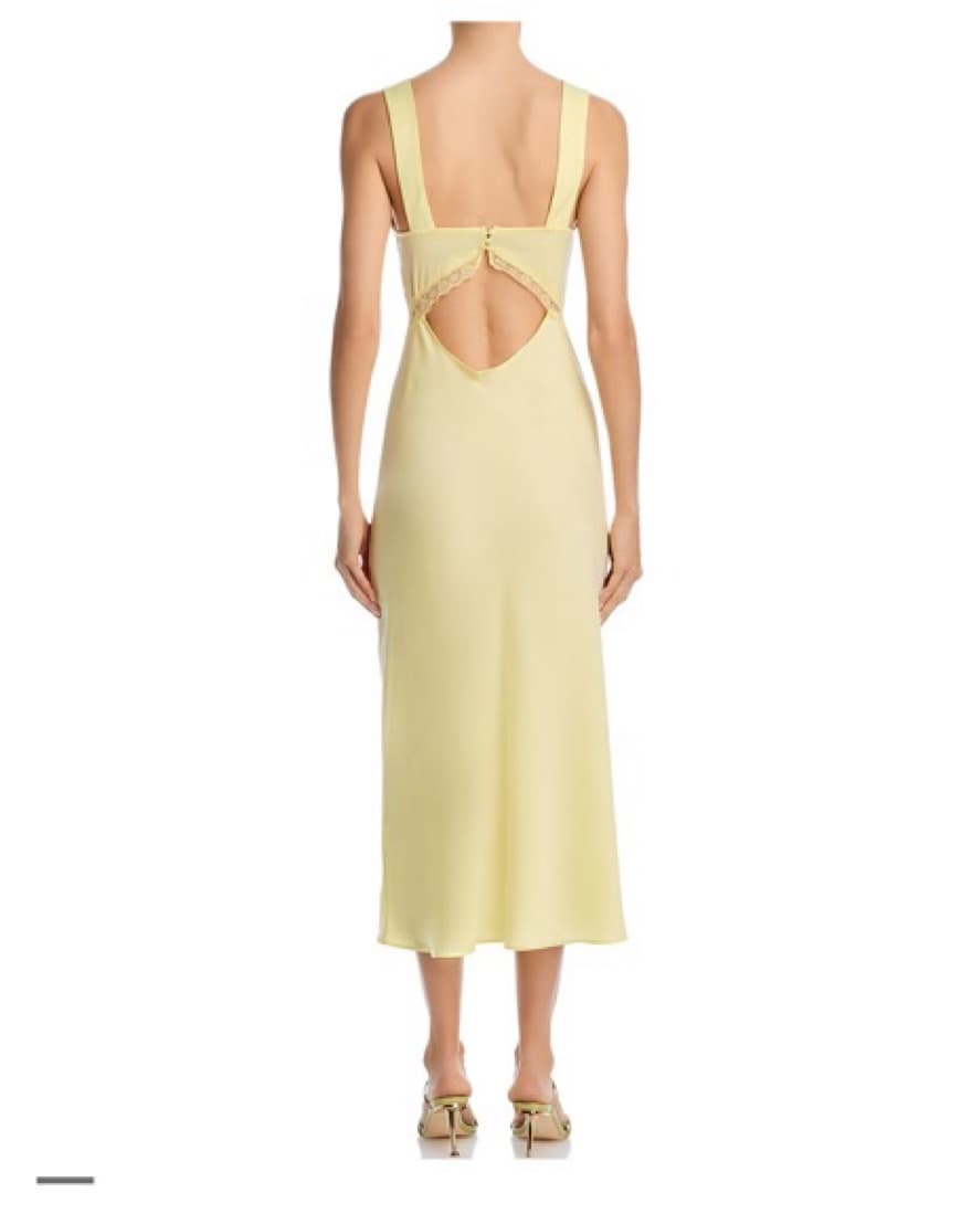 Bardot Pale Yellow Slip Dress - Image 4