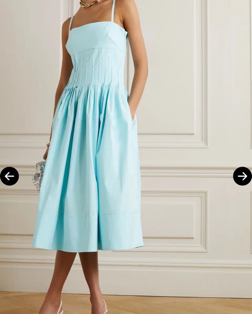 Pintucked Cotton-Blend Poplin Midi Dress - Image 1