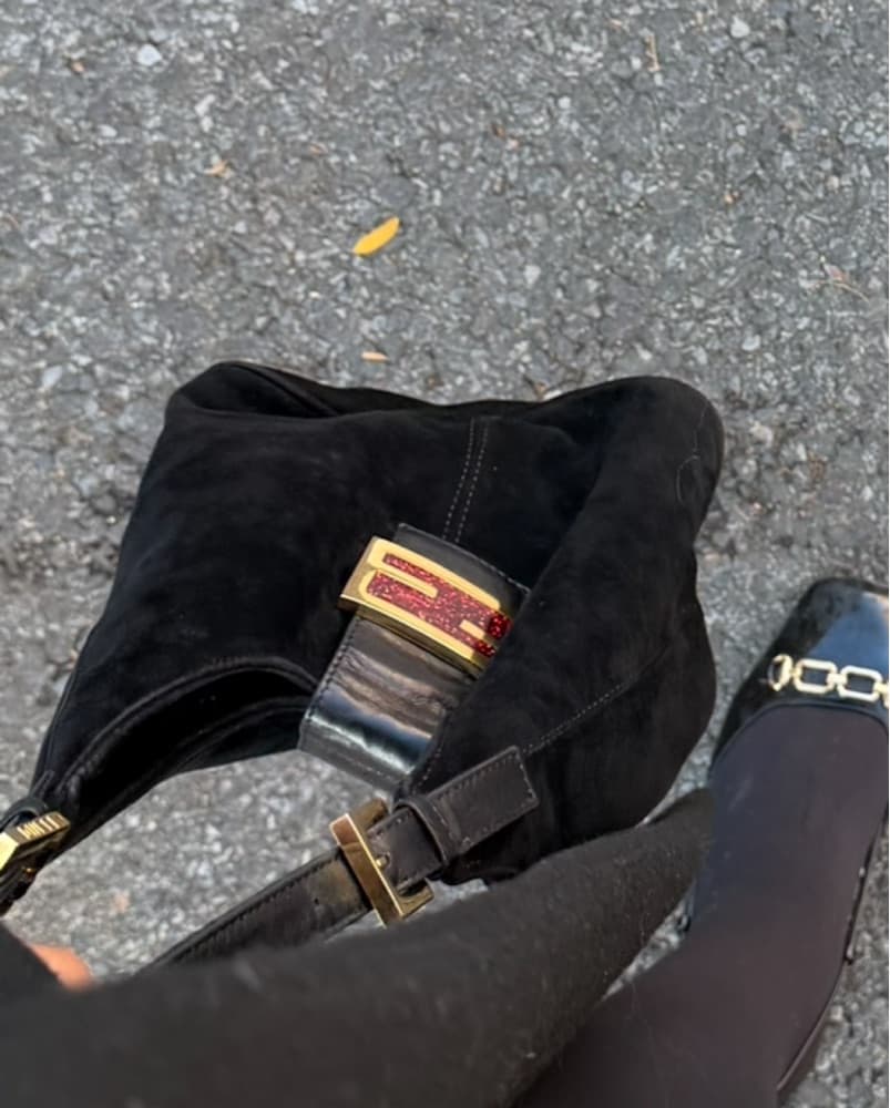 Authentic Fendi Black Red Gold Handbag - Image 1