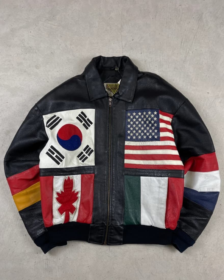 Vintage 90s Flags Jacket - Image 1