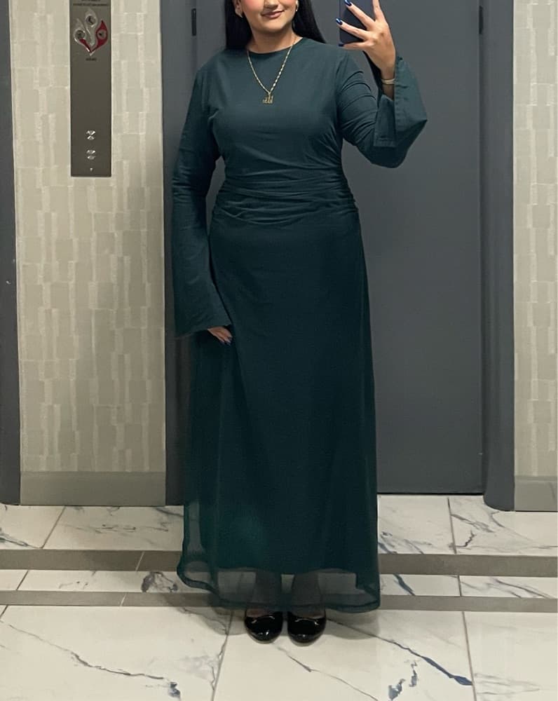 Modest Emerald Green Maxi Dress - Image 1
