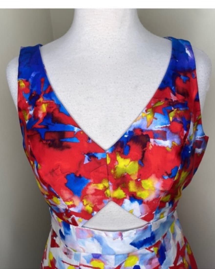 Milly Cut Out Watercolor Mini Dress - Image 5