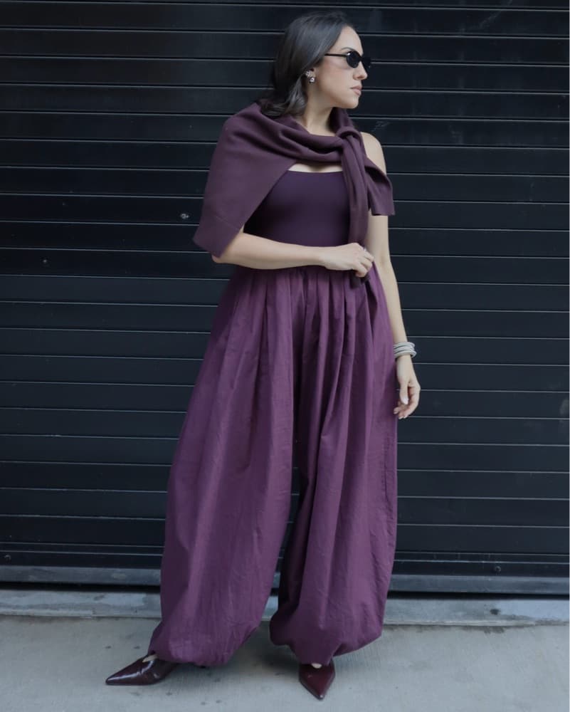 Plum Balloon Pants + Matching Sweater  - Image 1