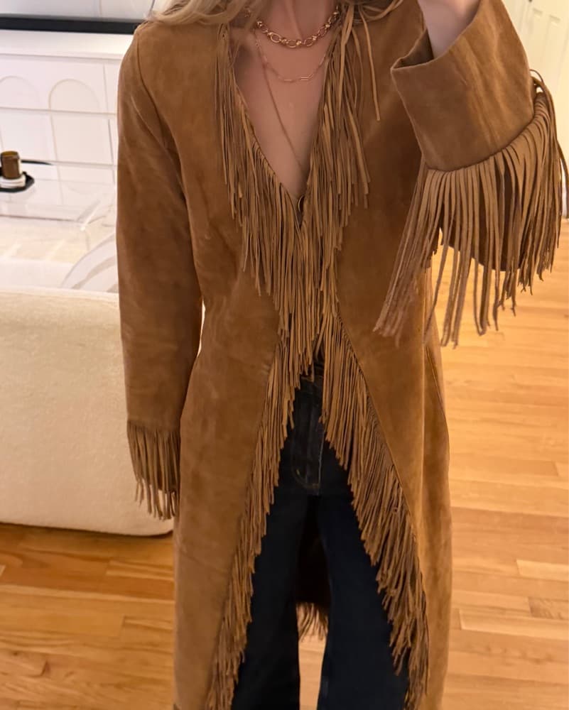 Vintage Suede Fringe Jacket - Image 2