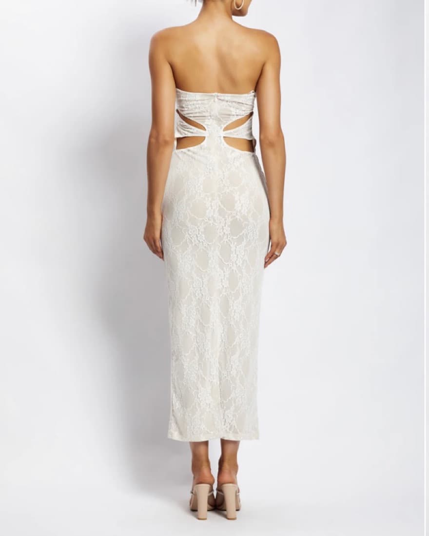 Meshki Cut Out Bandeau Maxi Dress - Nude - Image 3