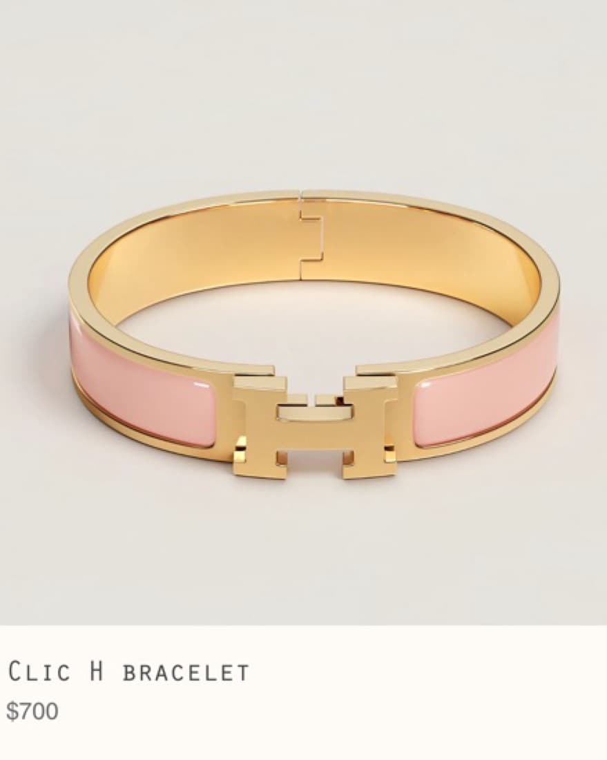 Hermes Pink H Bracelet - Image 1