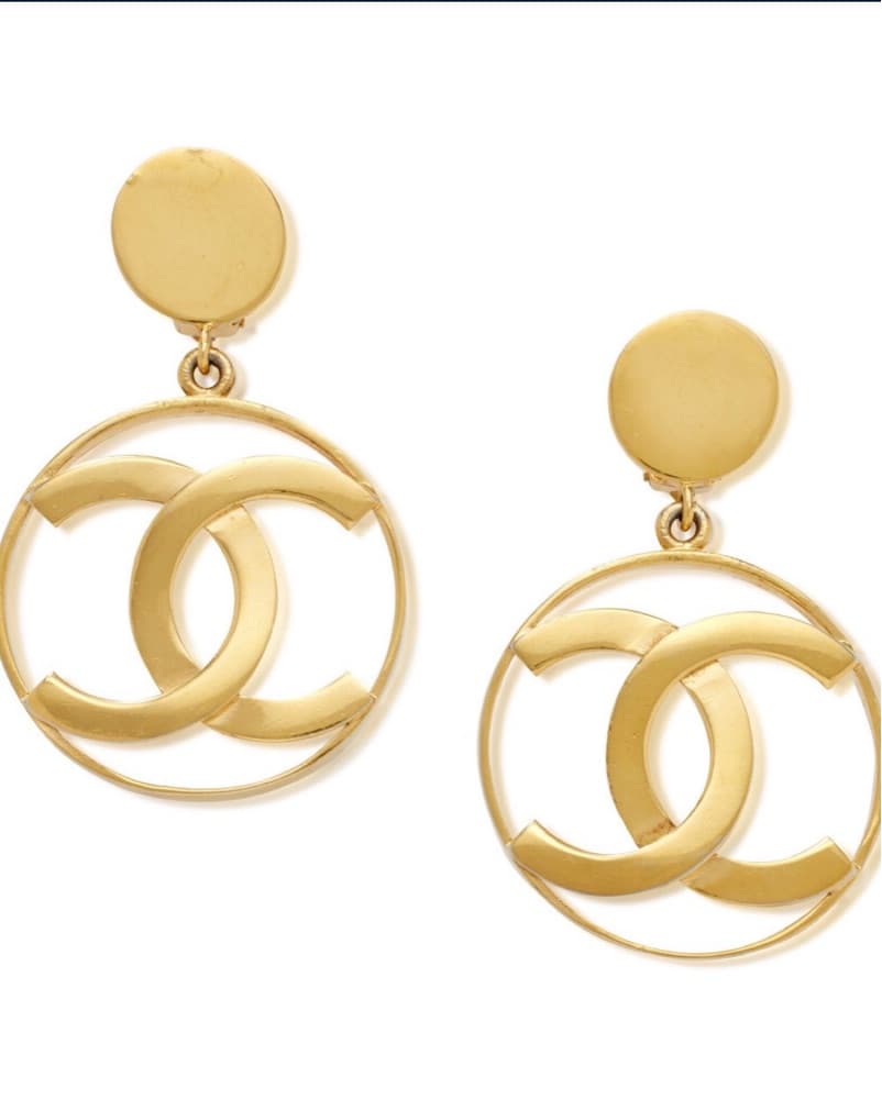 Chanel Vintage 80s Jumbo Logo Earrings  - Image 1