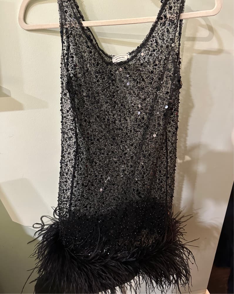 Saffiyyah Paul Black Faux Mini Dress - Image 1