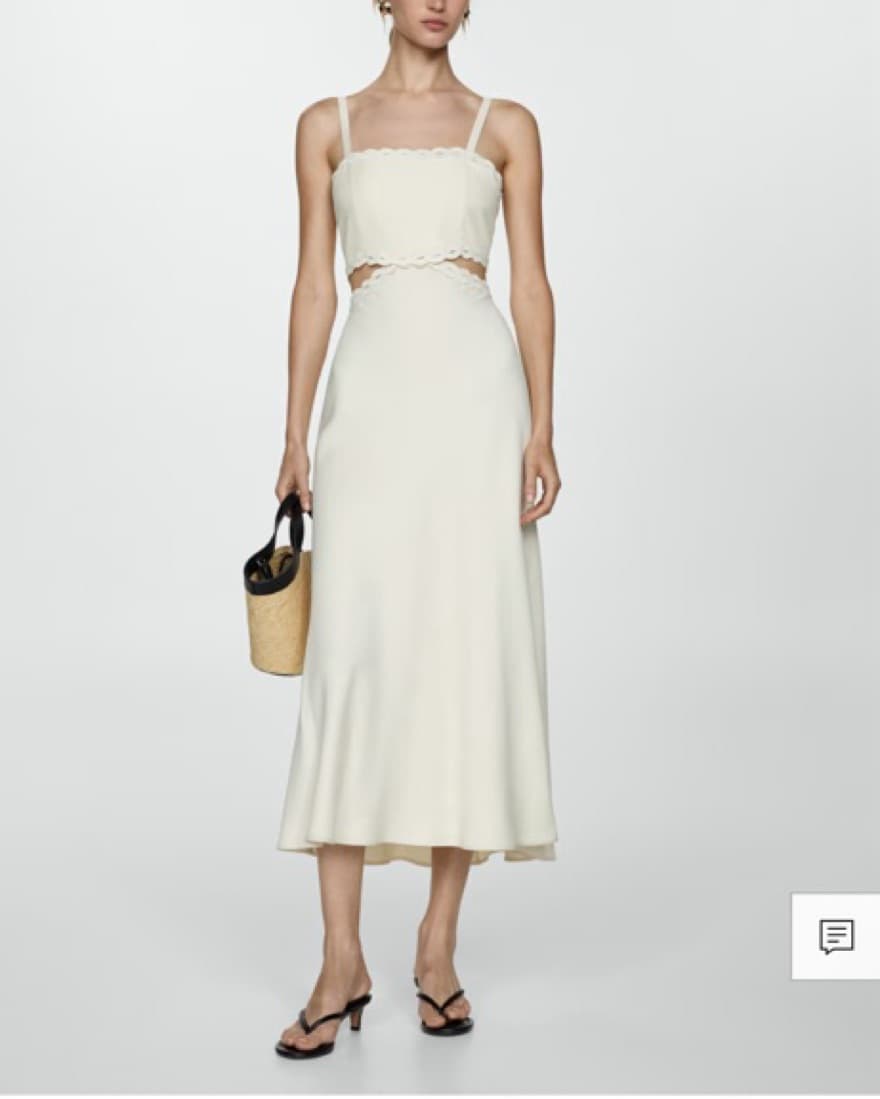 White Dress With Lace Detail  - Image 1