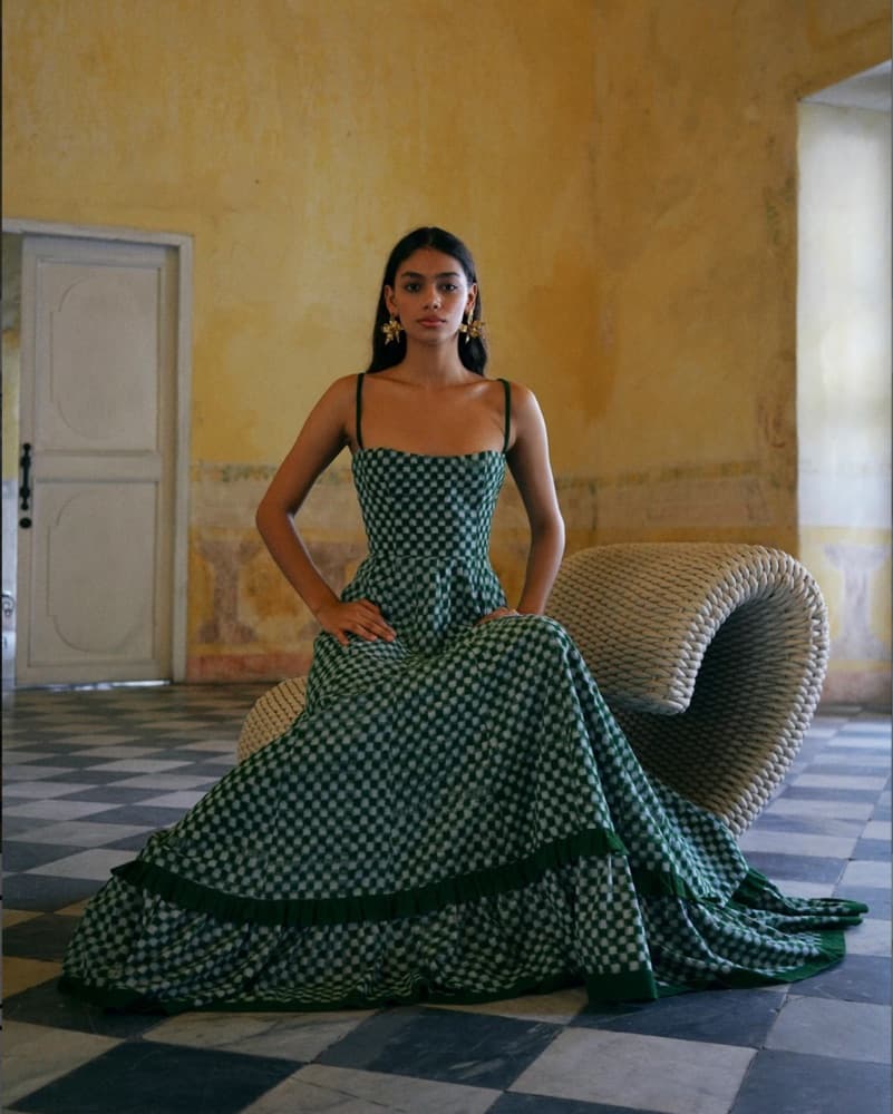 De Castro Checkmate Dress Green - Image 3