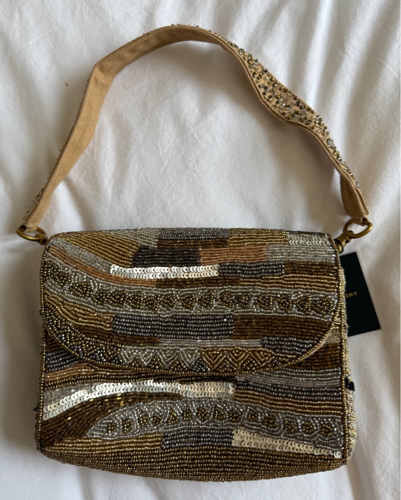 Beaded Clutch In Gold And Silver - Image 4