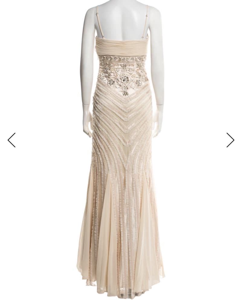 Sue Wong Maxi Silk Beaded Dress - Image 3