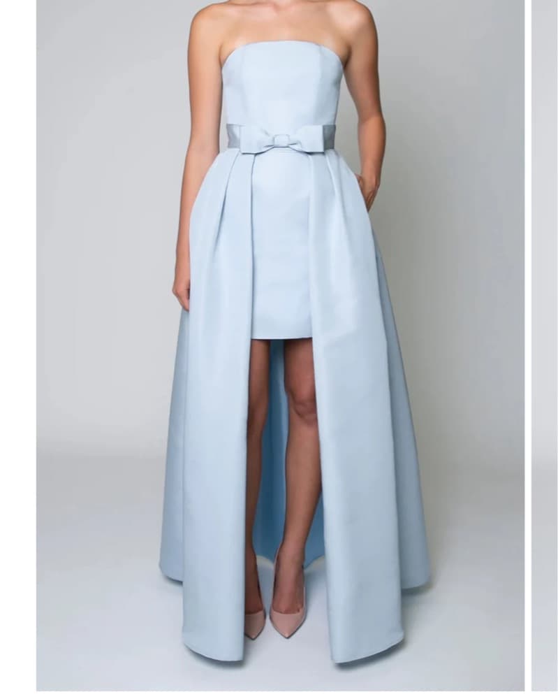 Baby Blue Strapless Gown - Image 2