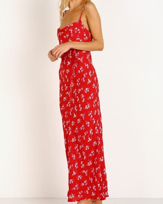 Red Floral Maxi Dress - Image 2