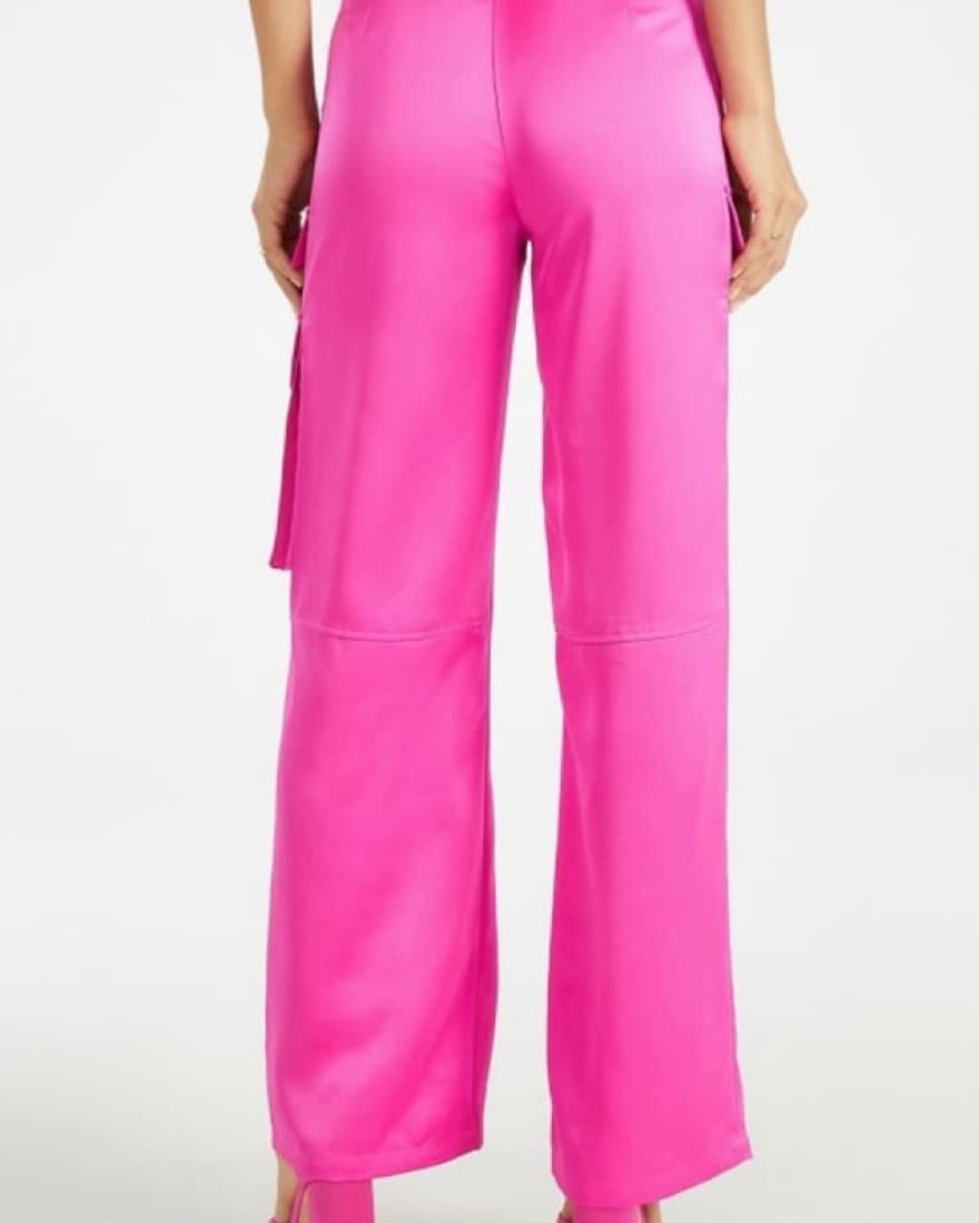 Satin Hot Pink Pant Suit - Image 6