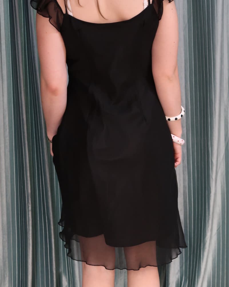 Black Mesh Maxi Dress - Image 2