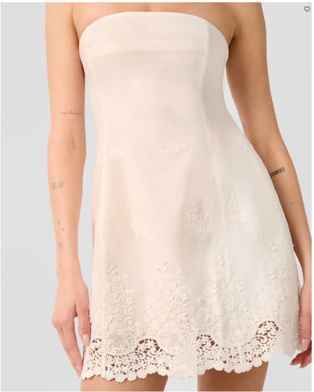 Strapless White Mini Dress - Image 3