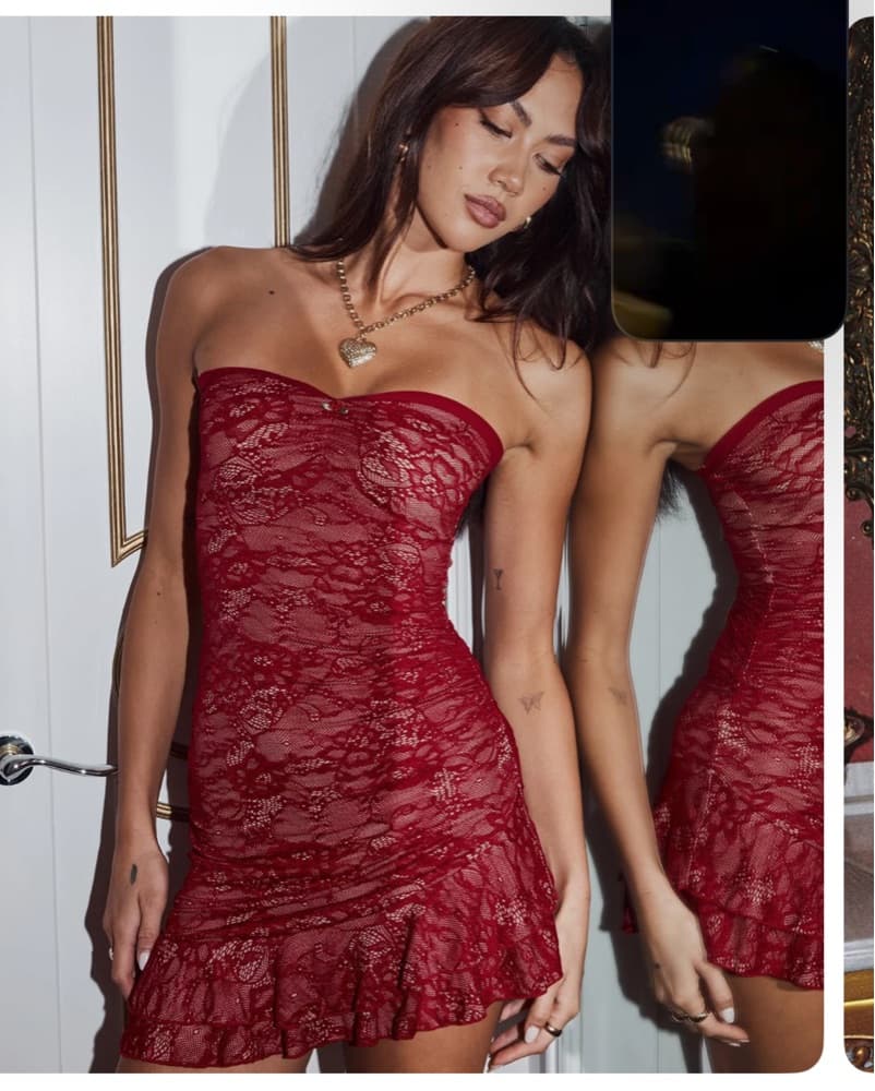 red strapless dress - Image 1