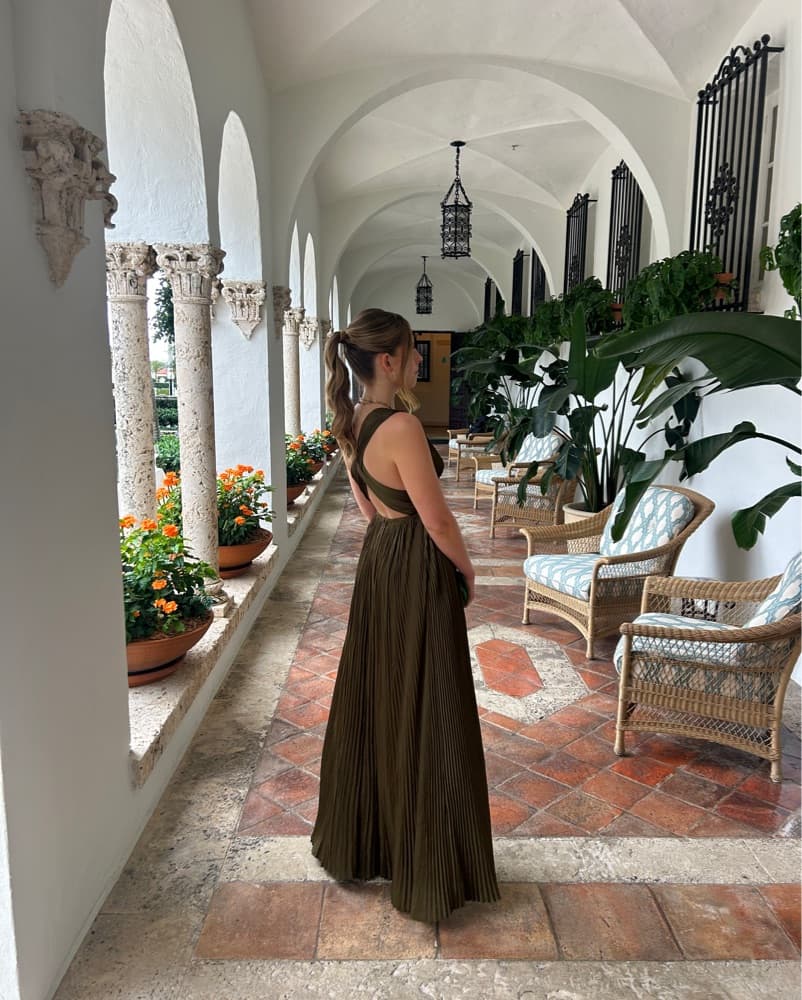 Elegant Pleated Maxi Dress - Image 1