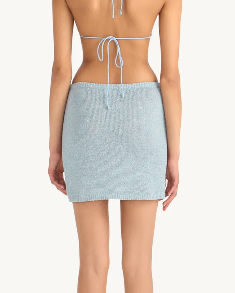 Sky Blue Asta Resort Knit Skirt - Image 3