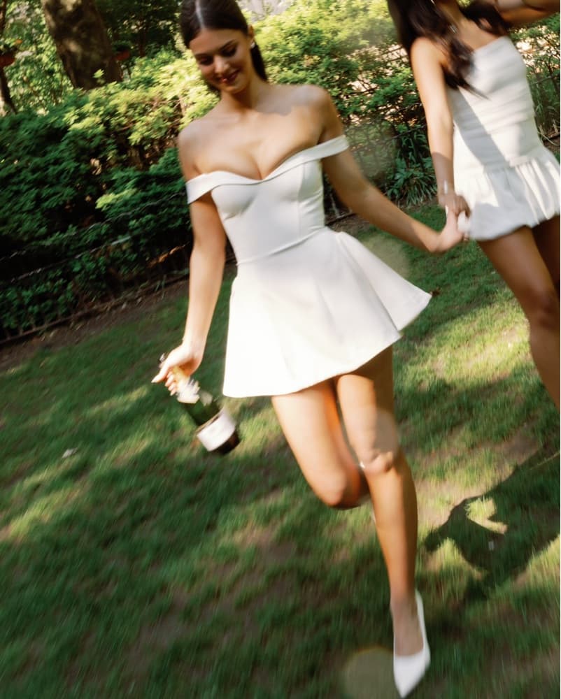 Leau White Off the Shoulder Mini Dress - Image 1