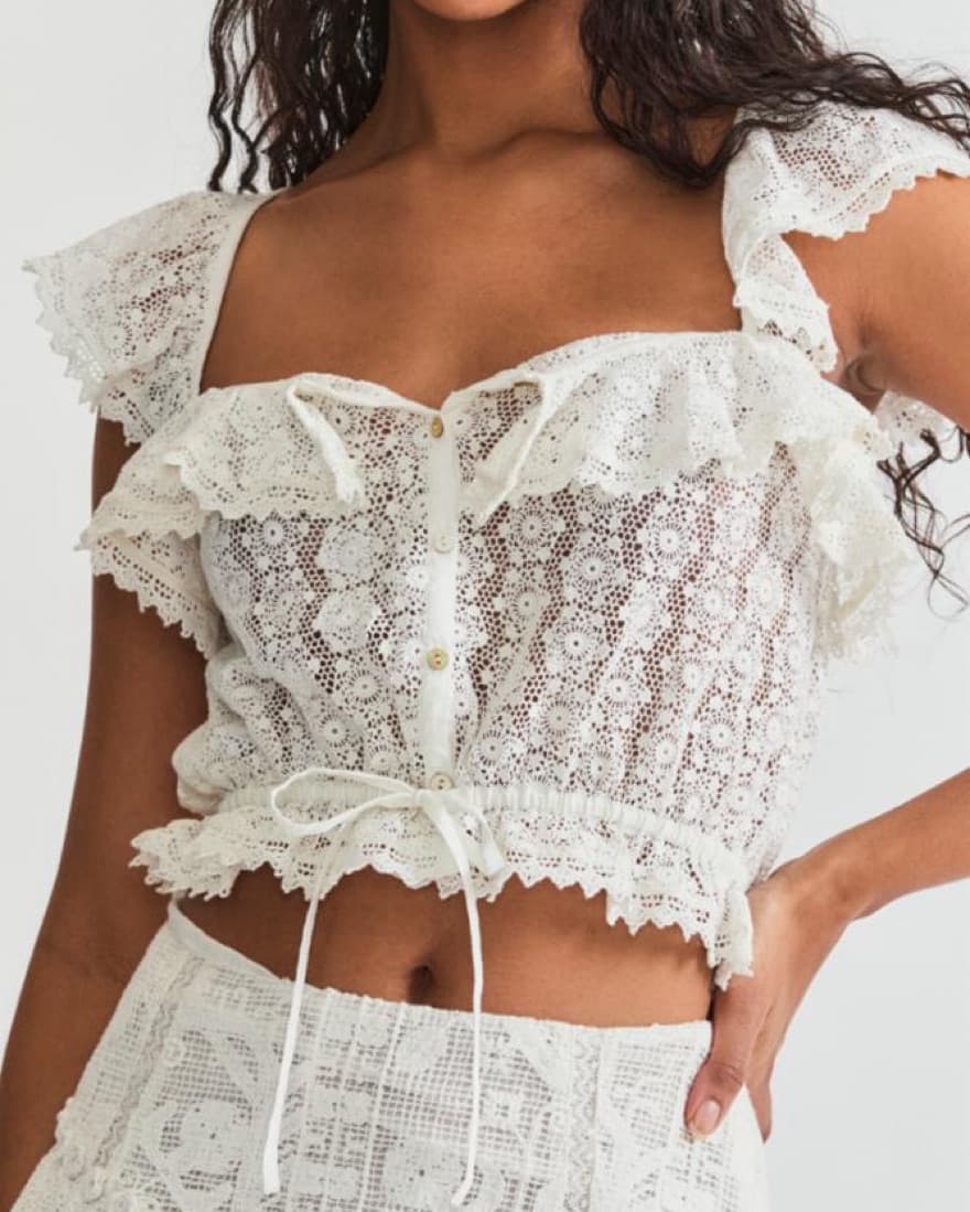 LoveShackFancy Lace Sheer Top - Image 1