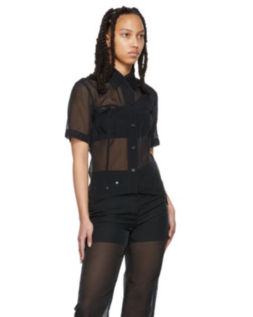 Helmut Lang Sheer Button-up Top - Image 3