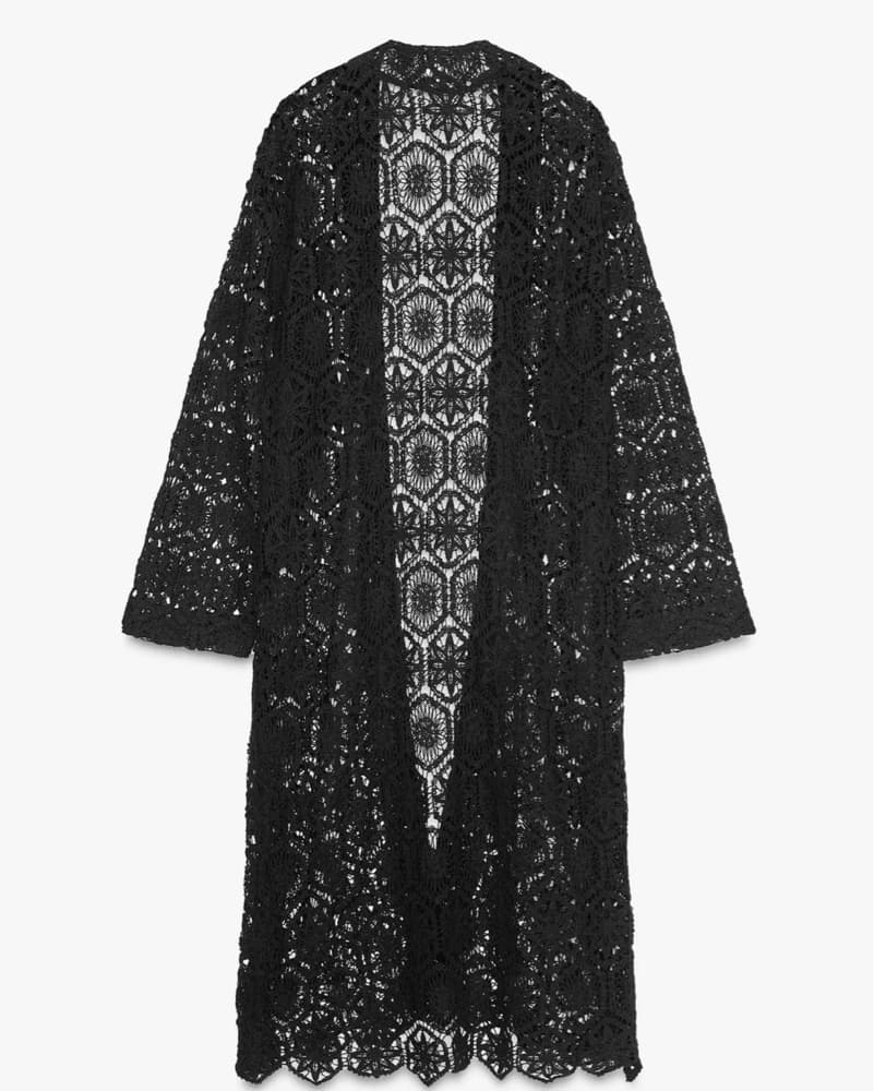 Zara Black Lace Kimono - Image 1