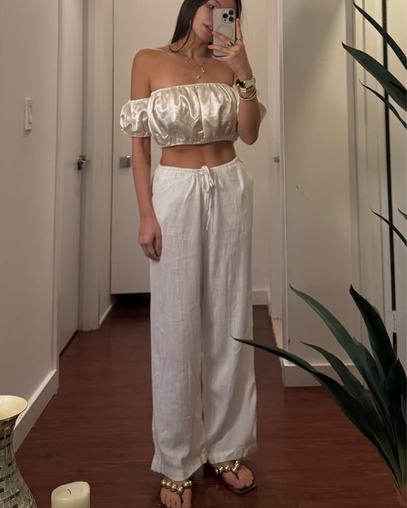Puff Sleeve Off-The-Shoulder Top - Image 1