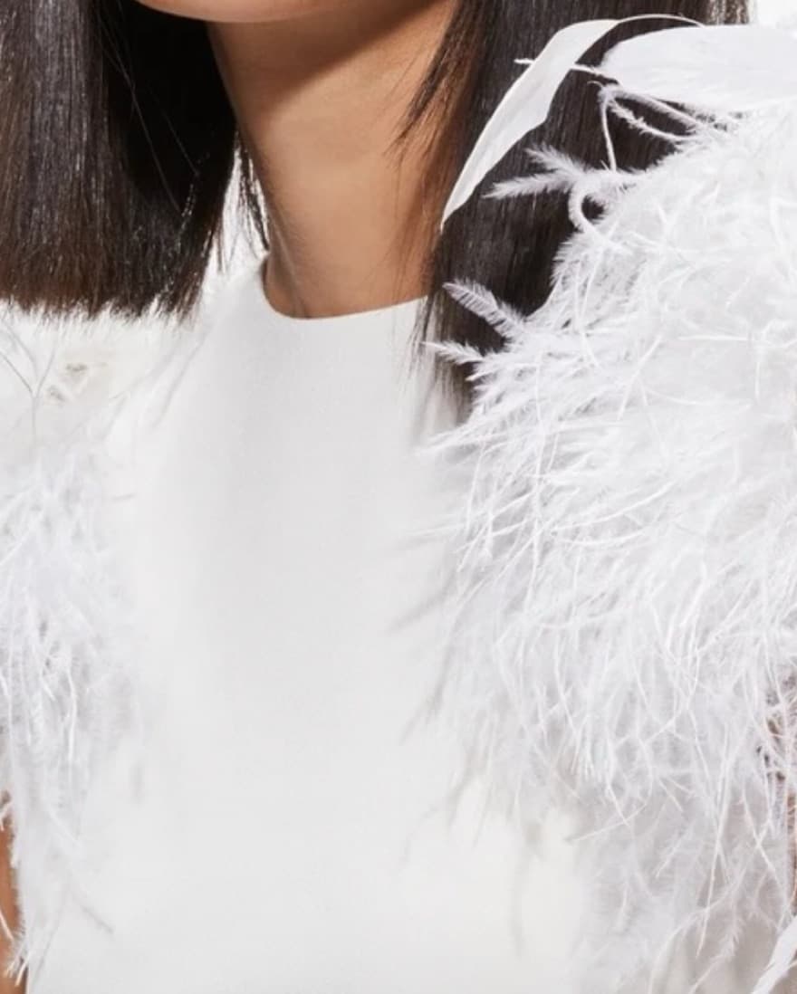 Alice & Olivia Tamica Feather Detail Top - Image 2
