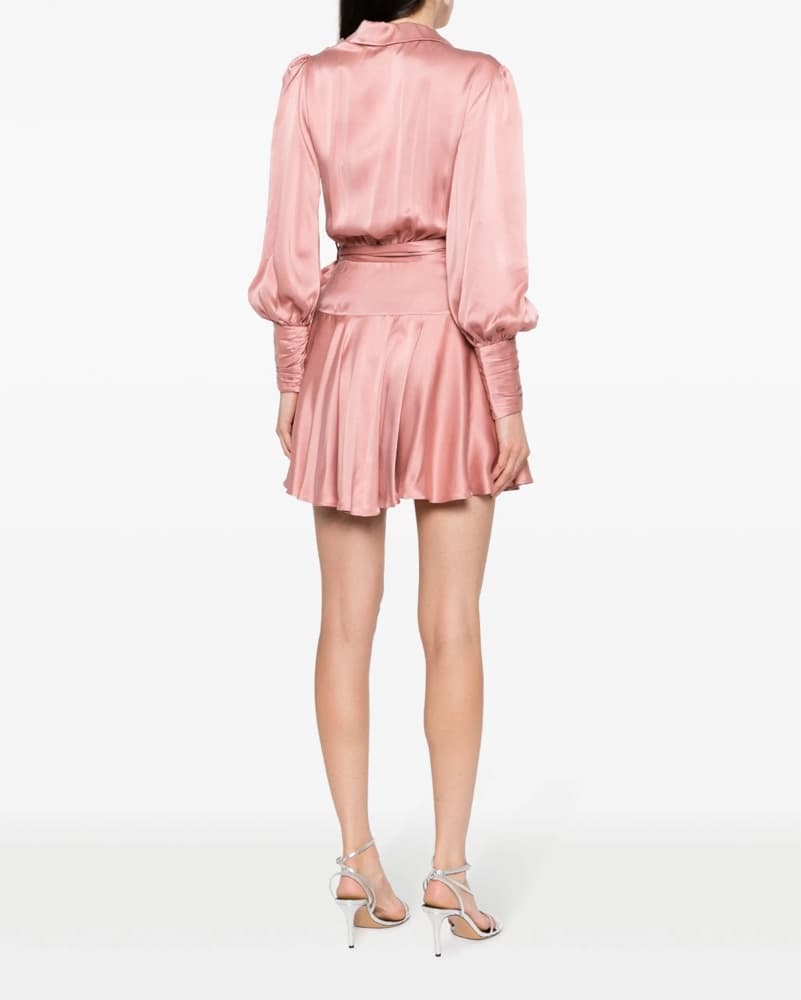 Pink Silk Wrap Zimmermann Mini Dress - Image 4