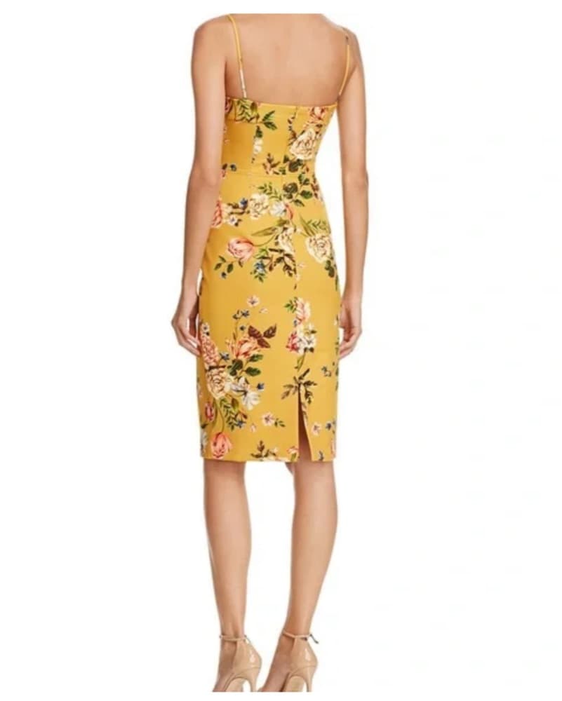 Black Halo Yellow Floral Sheeth Dress  - Image 2