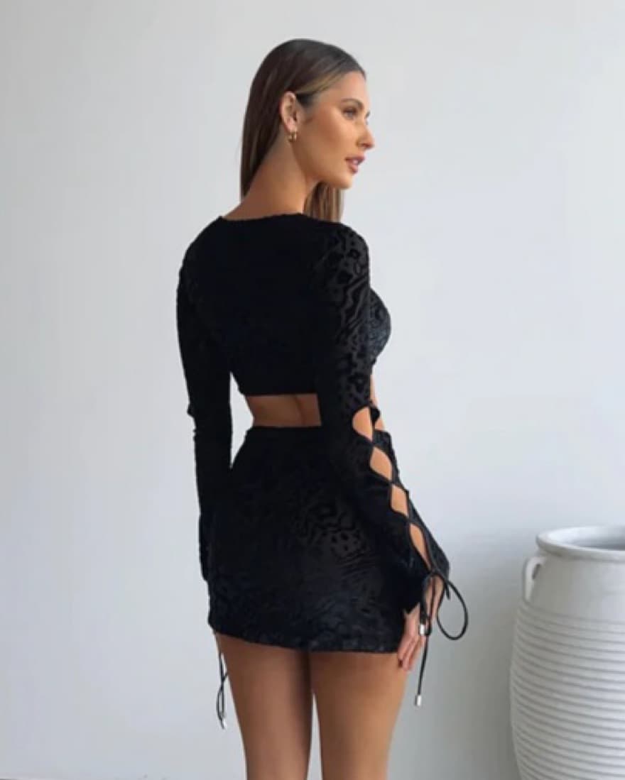 Outcast Velvet Mini Skirt - Image 3