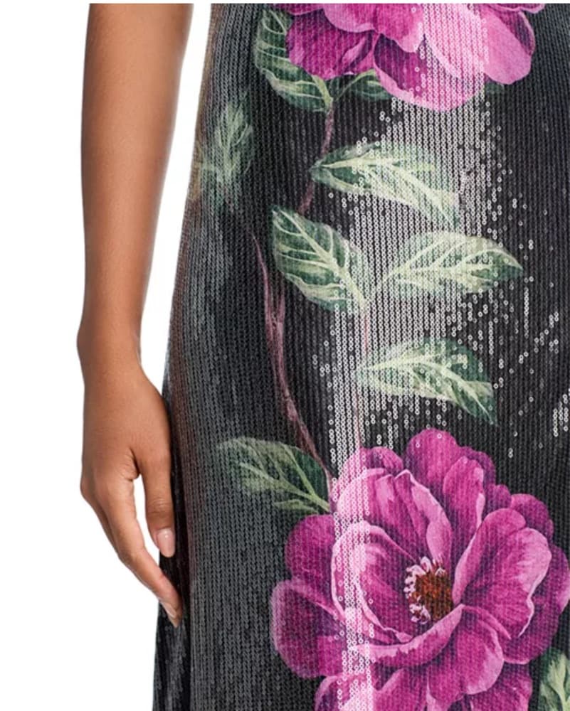 Strapless Floral Sequin Gown - Image 2
