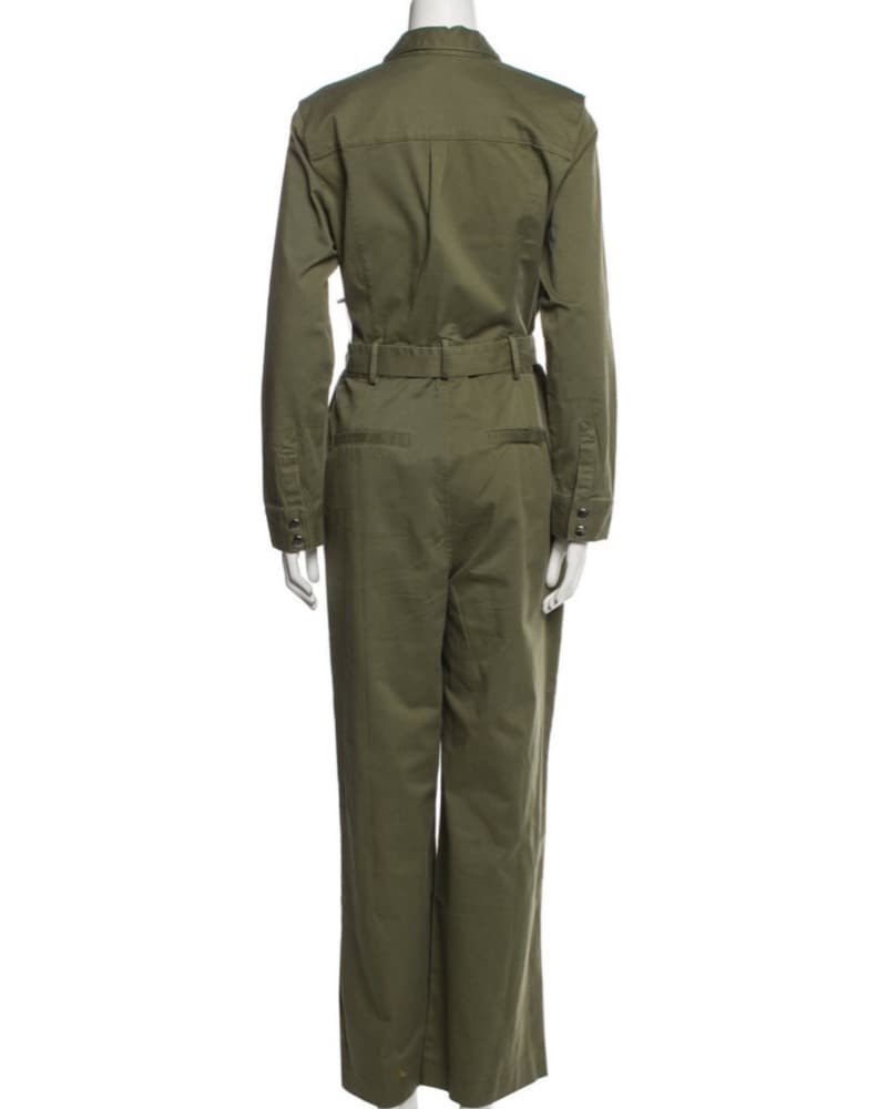 Olive Green Belted Jumpsuit - Image 3