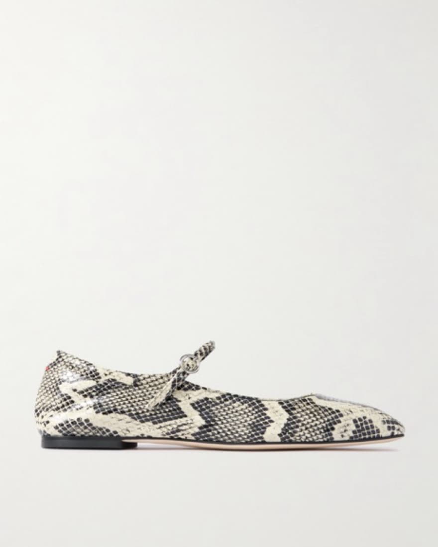 aeyde Snake Print Flats - Image 1