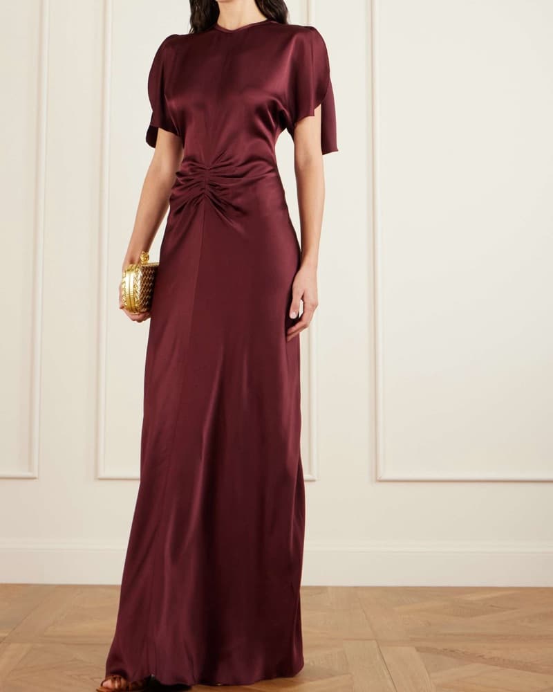 Victoria Beckham Gathered Satin Gown  - Image 1