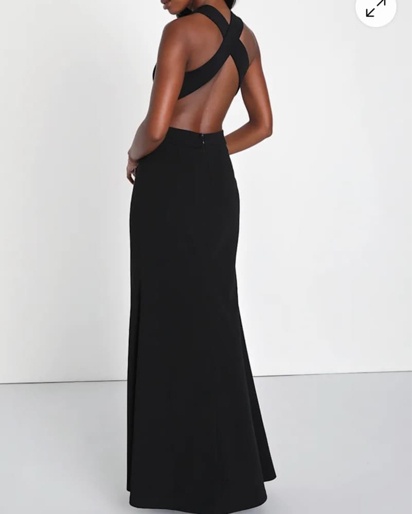Black Cutout Floor Length Dress - Image 4
