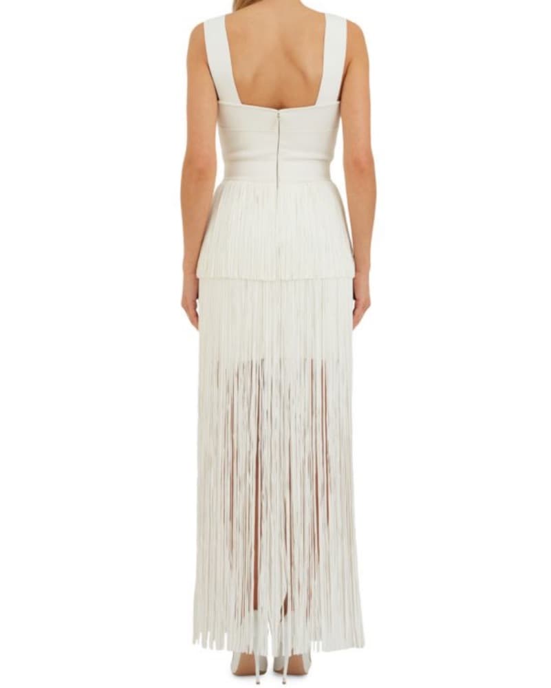 Hervé Léger Ottoman Fringe Trim Dress - Image 2