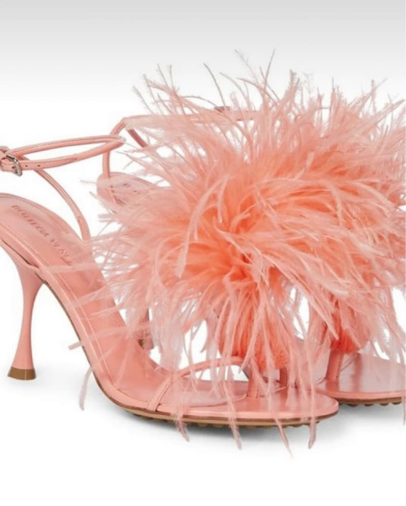 BOTTEGA VENETA Coral Feather Sandals - Image 2