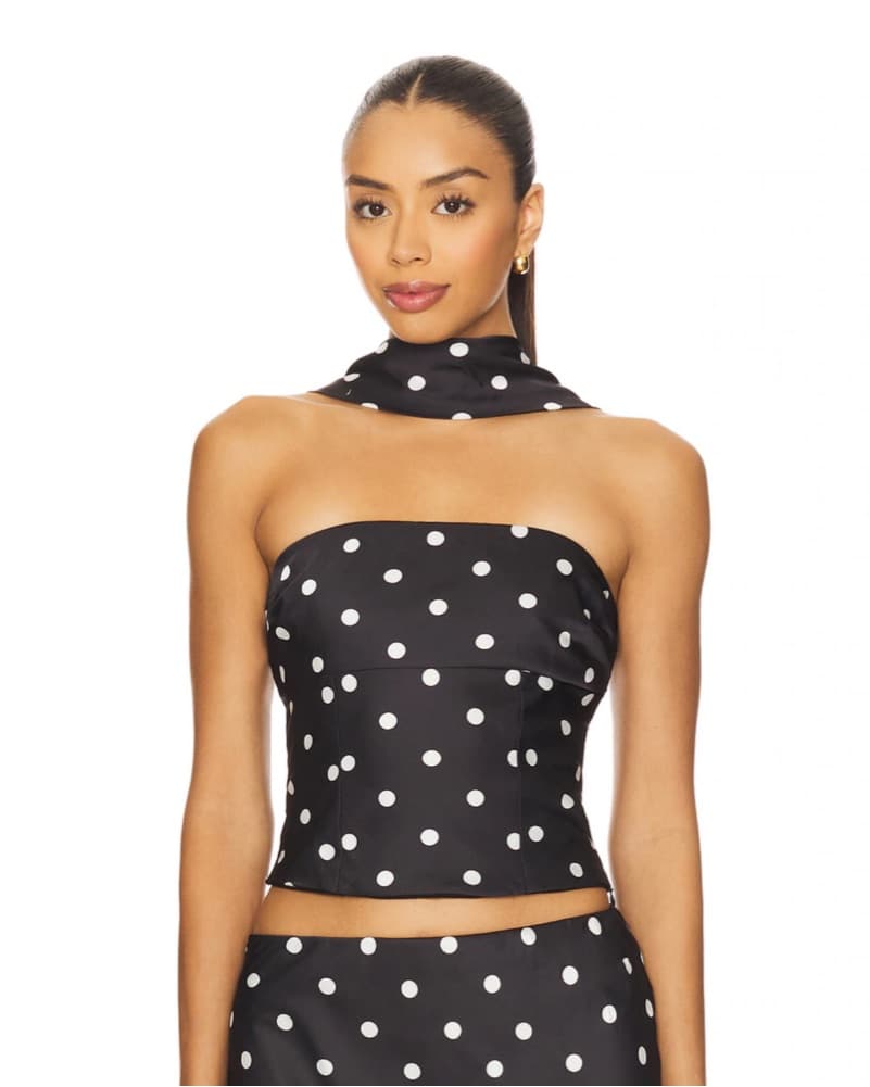Revolve Polka Dot Satin Skirt Set  - Image 2