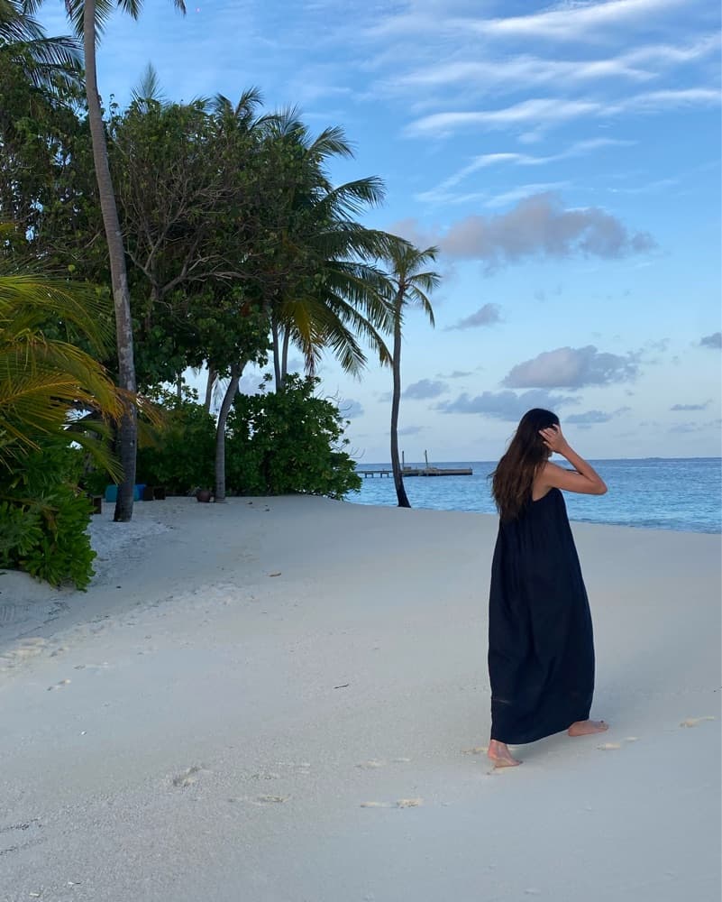 Navy Linen Maxi Dress - Image 6