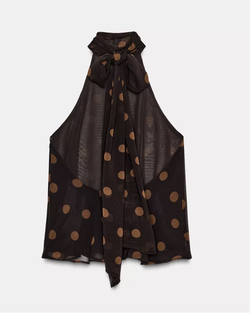 Zara Polka Dot Halter Top - Image 3