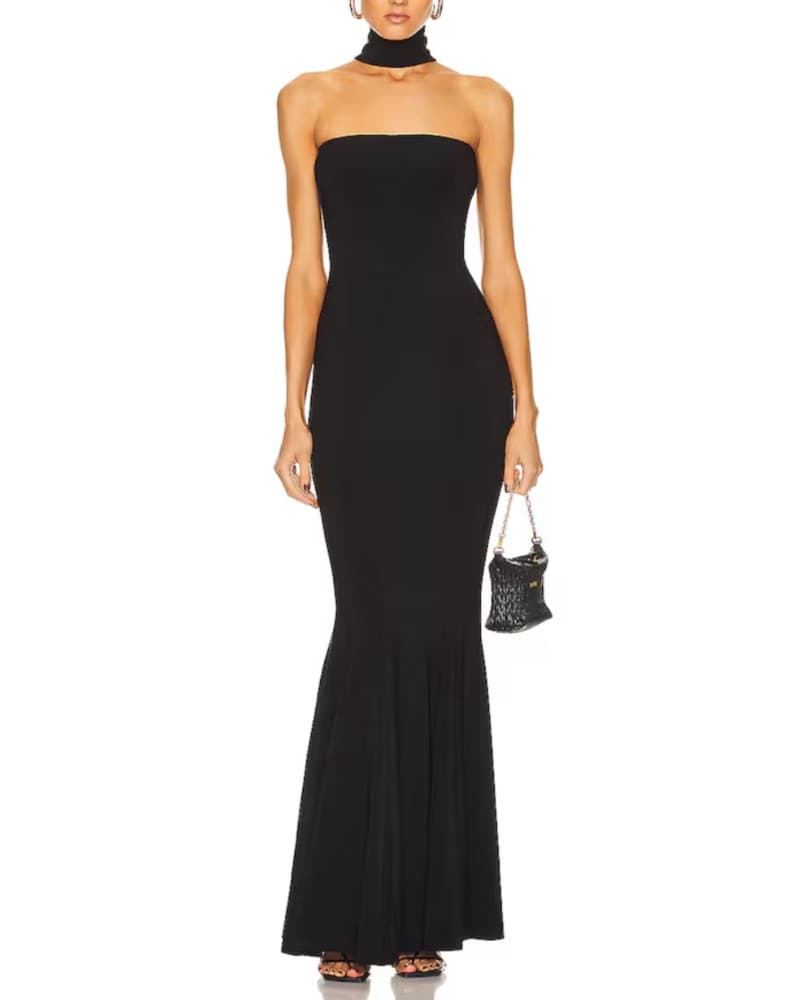 Norma Kamali Turtleneck Strapless Gown - Image 2
